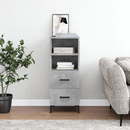 Sideboard Betongrau 34,5x34x90 cm Holzwerkstoff - Pazzar.ch