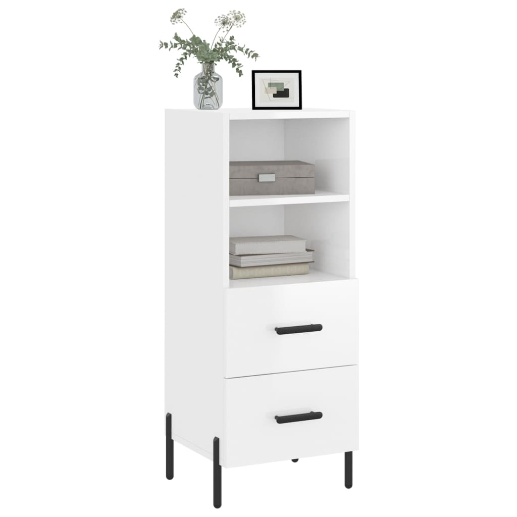 Sideboard Hochglanz-Weiß 34,5x34x90 cm Holzwerkstoff - Pazzar.ch