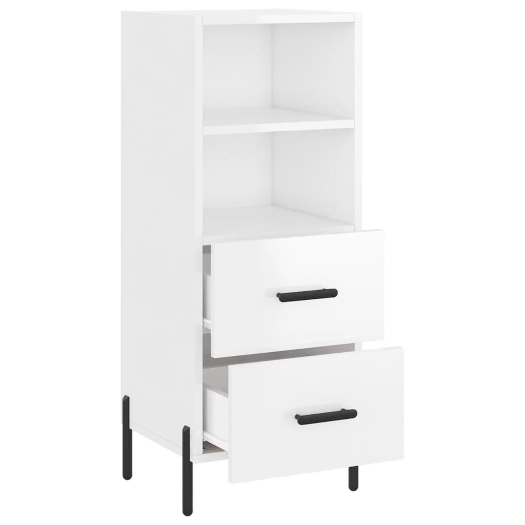 Sideboard Hochglanz-Weiß 34,5x34x90 cm Holzwerkstoff - Pazzar.ch