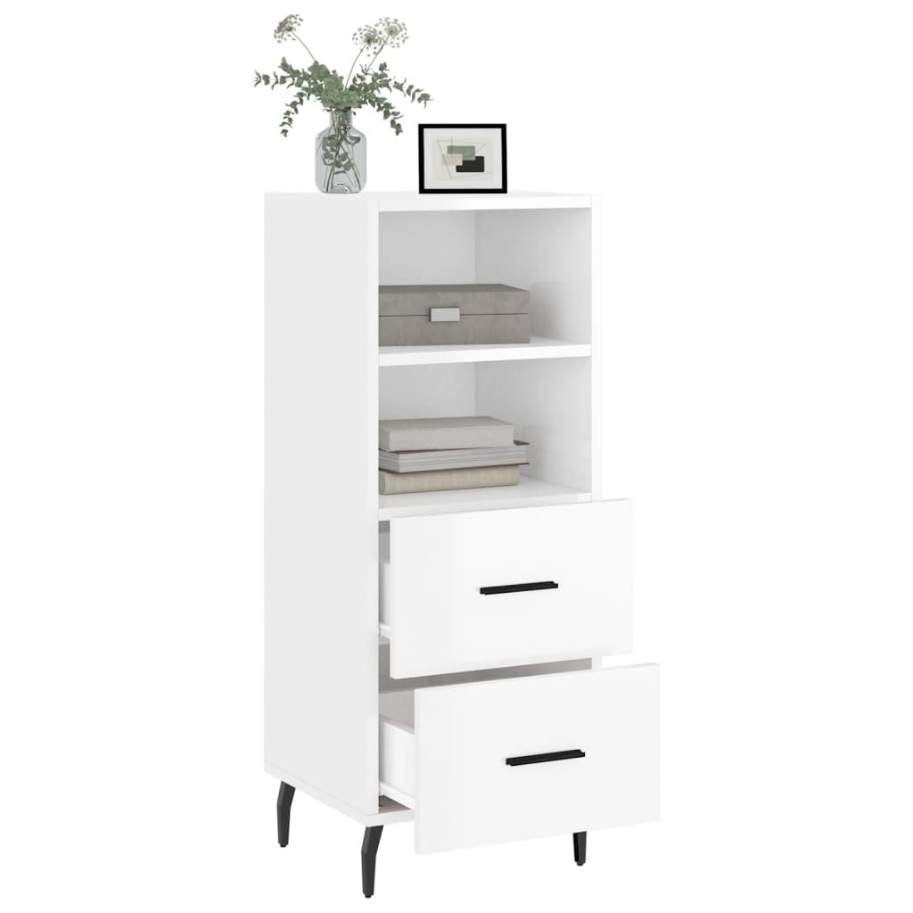 Sideboard Hochglanz-Weiß 34,5x34x90 cm Holzwerkstoff - Pazzar.ch