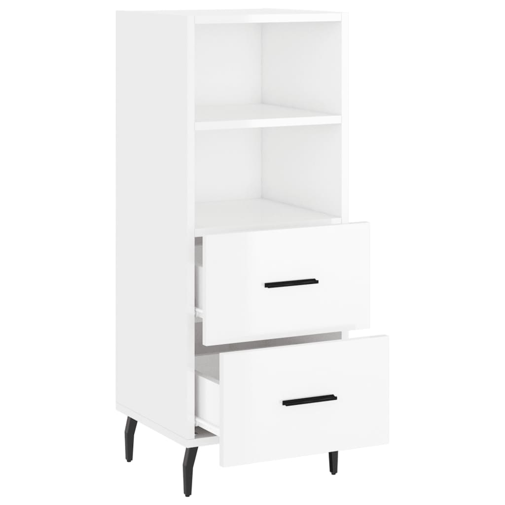 Sideboard Hochglanz-Weiß 34,5x34x90 cm Holzwerkstoff - Pazzar.ch