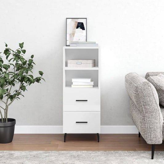 Sideboard Hochglanz-Weiß 34,5x34x90 cm Holzwerkstoff - Pazzar.ch