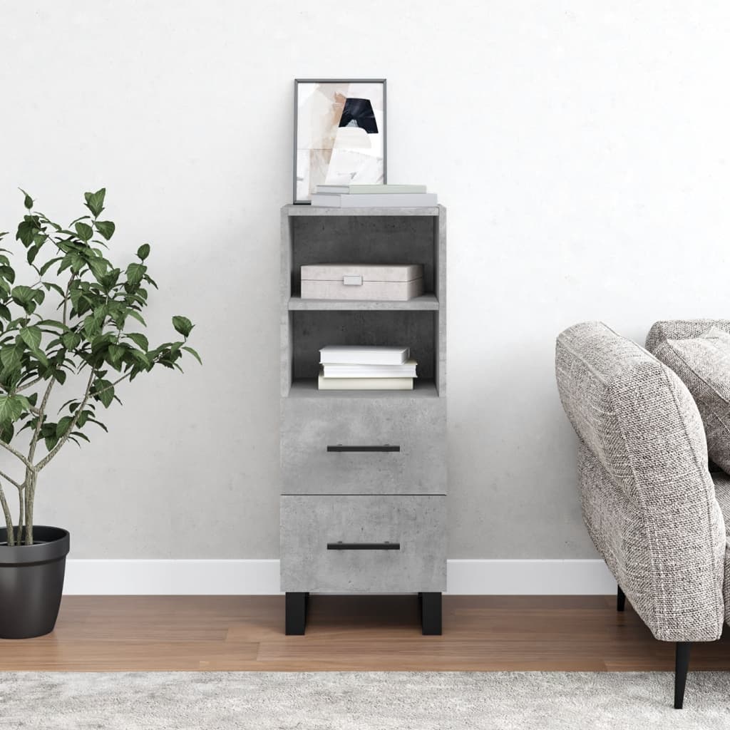 Sideboard Betongrau 34,5x34x90 cm Holzwerkstoff - Pazzar.ch