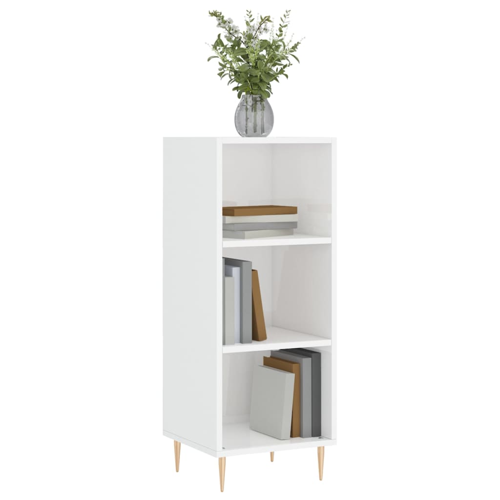 Sideboard Hochglanz-Weiß 34,5x32,5x90 cm Holzwerkstoff - Pazzar.ch