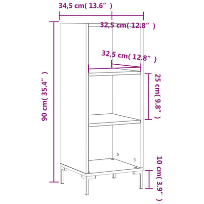 Sideboard Weiß 34,5x32,5x90 cm Holzwerkstoff - Pazzar.ch