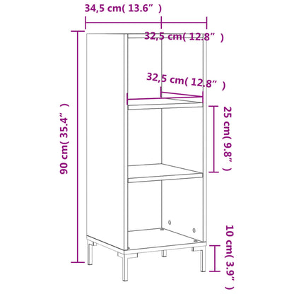 Sideboard Grau Sonoma 34,5x32,5x90 cm Holzwerkstoff - Pazzar.ch