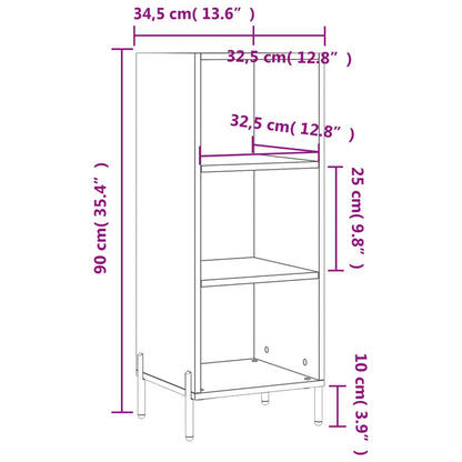 Sideboard Hochglanz-Weiß 34,5x32,5x90 cm Holzwerkstoff - Pazzar.ch