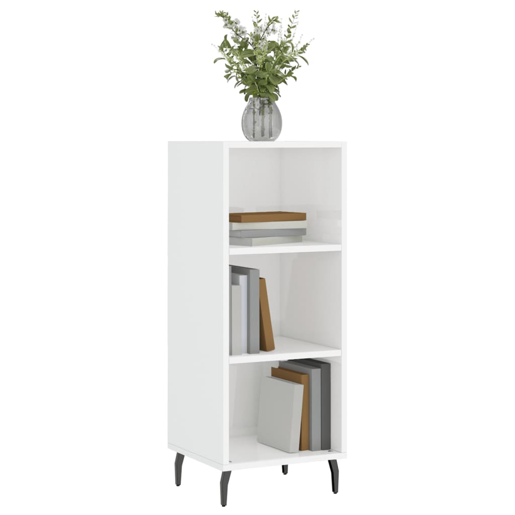 Sideboard Hochglanz-Weiß 34,5x32,5x90 cm Holzwerkstoff - Pazzar.ch