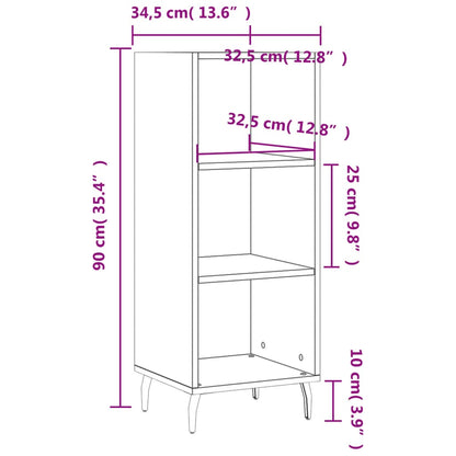 Sideboard Räuchereiche 34,5x32,5x90 cm Holzwerkstoff - Pazzar.ch