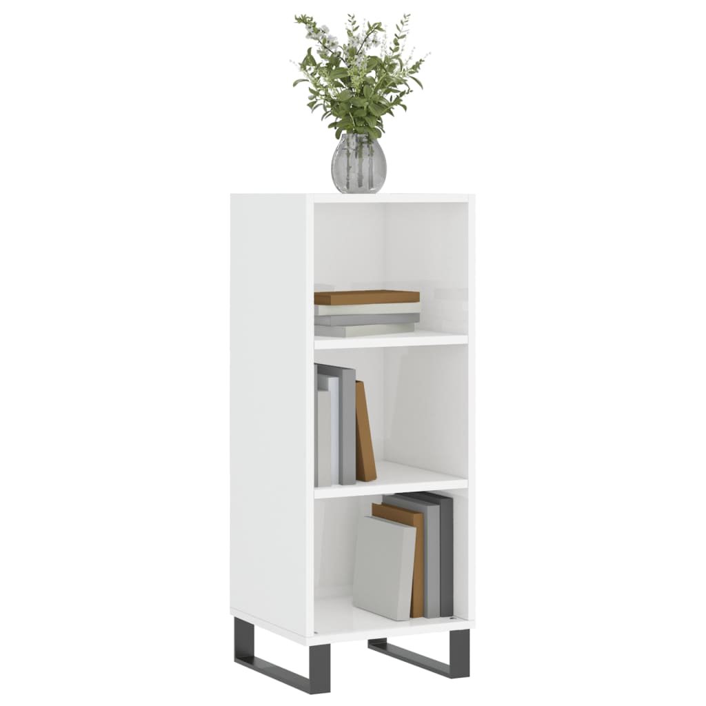 Sideboard Hochglanz-Weiß 34,5x32,5x90 cm Holzwerkstoff - Pazzar.ch