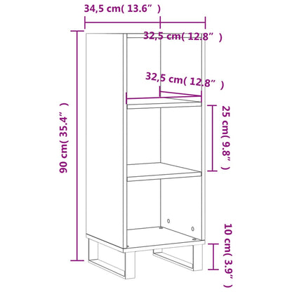 Sideboard Betongrau 34,5x32,5x90 cm Holzwerkstoff - Pazzar.ch