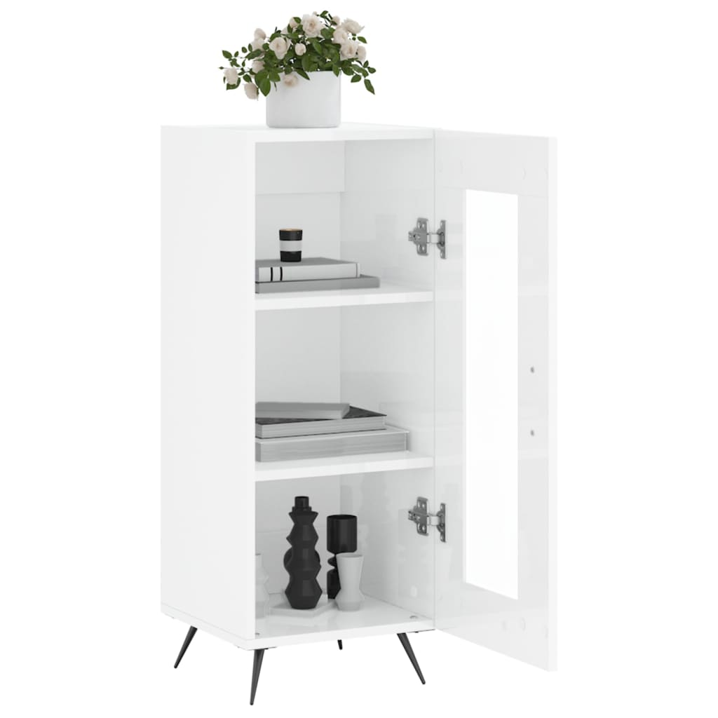 Sideboard Hochglanz-Weiß 34,5x34x90 cm Holzwerkstoff - Pazzar.ch