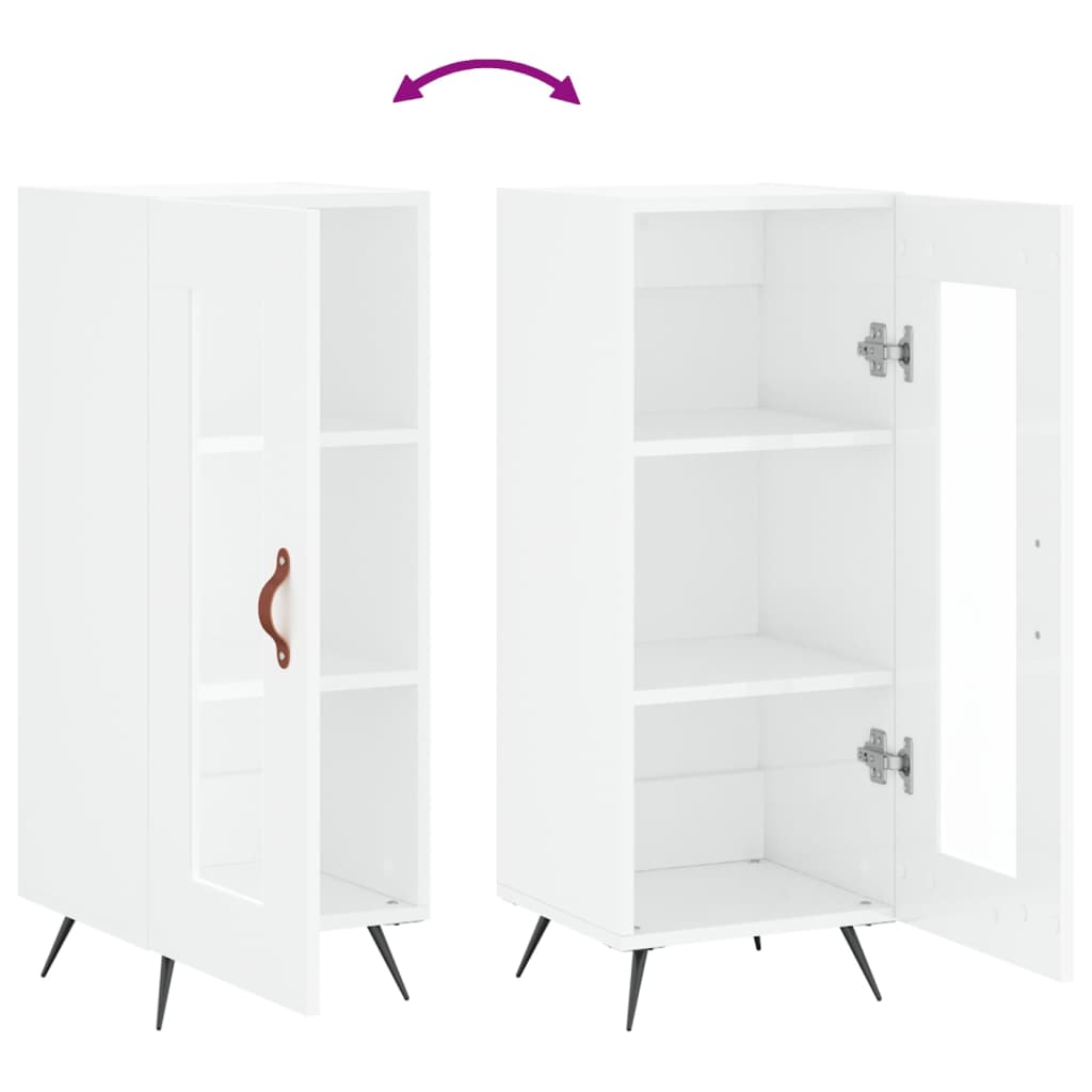 Sideboard Hochglanz-Weiß 34,5x34x90 cm Holzwerkstoff - Pazzar.ch