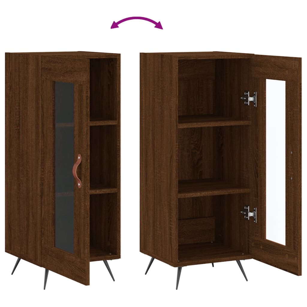 Sideboard Braun Eichen-Optik 34,5x34x90 cm Holzwerkstoff - Pazzar.ch