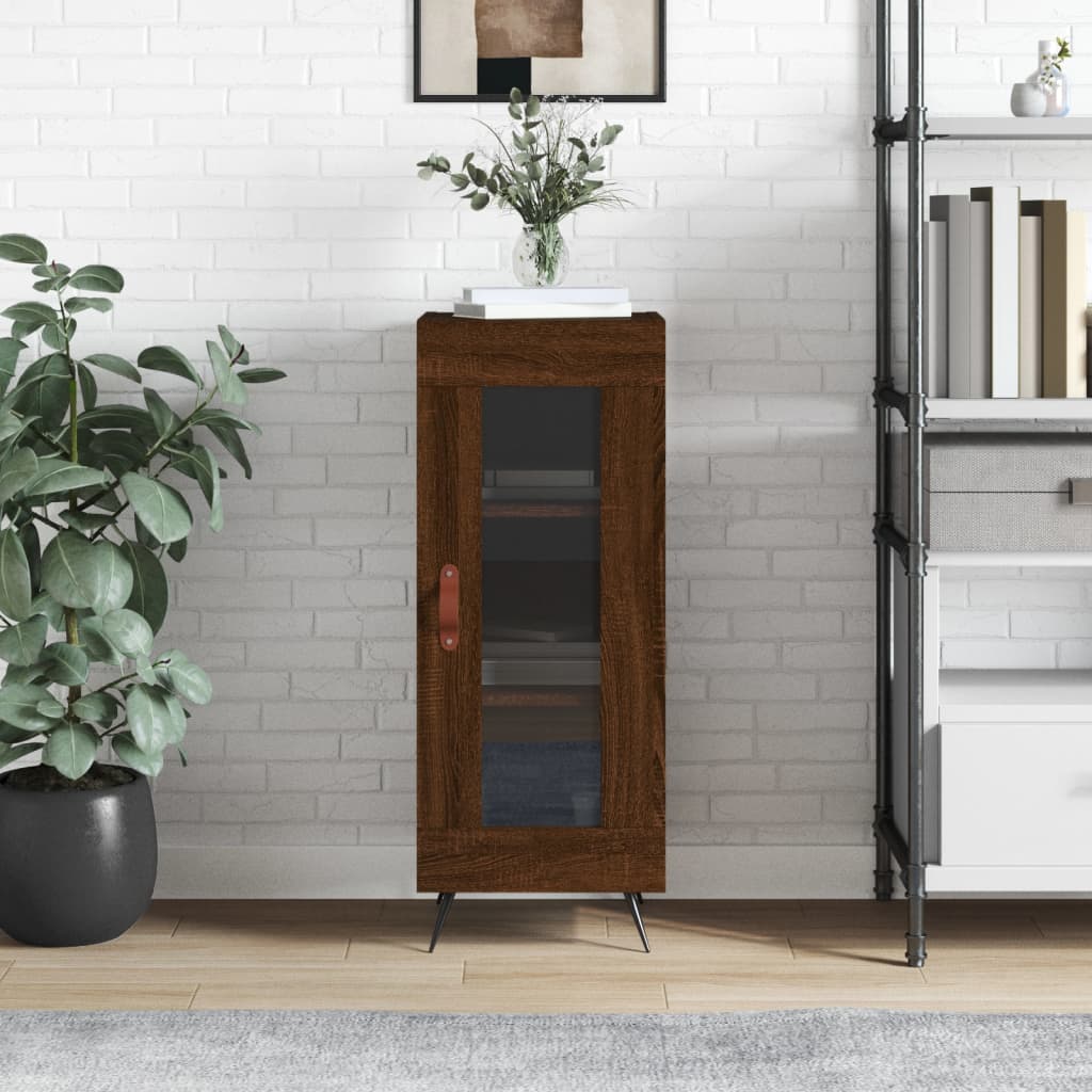 Sideboard Braun Eichen-Optik 34,5x34x90 cm Holzwerkstoff - Pazzar.ch