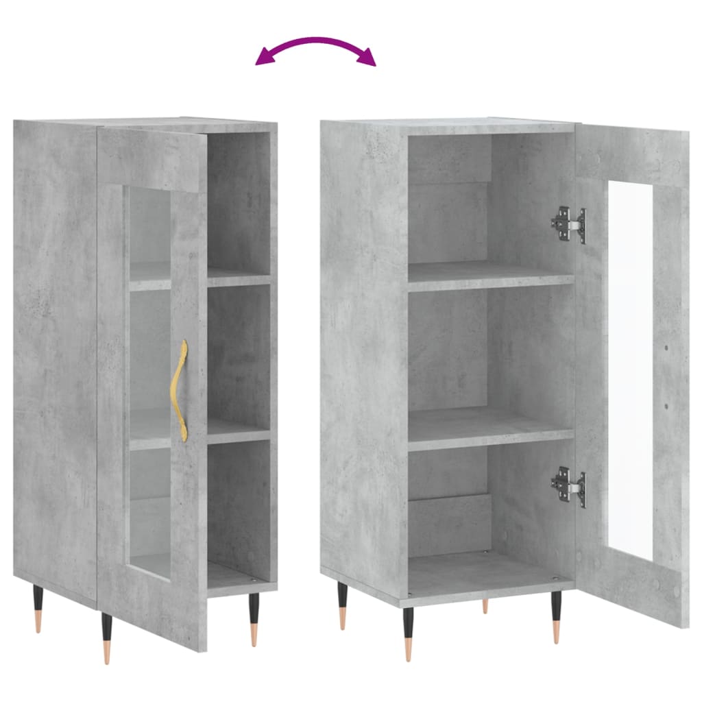 Sideboard Betongrau 34,5x34x90 cm Holzwerkstoff - Pazzar.ch
