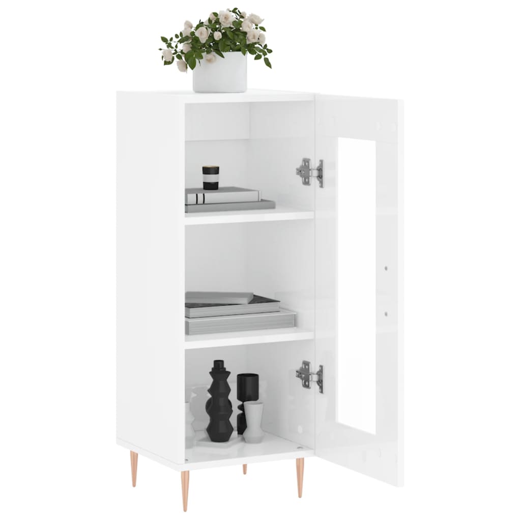 Sideboard Hochglanz-Weiß 34,5x34x90 cm Holzwerkstoff - Pazzar.ch