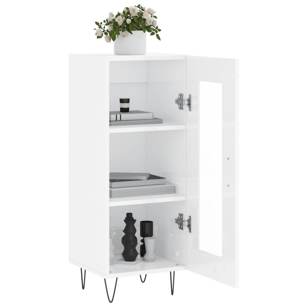 Sideboard Hochglanz-Weiß 34,5x34x90 cm Holzwerkstoff - Pazzar.ch