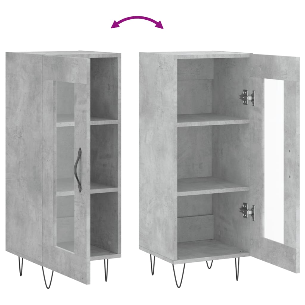 Sideboard Betongrau 34,5x34x90 cm Holzwerkstoff - Pazzar.ch