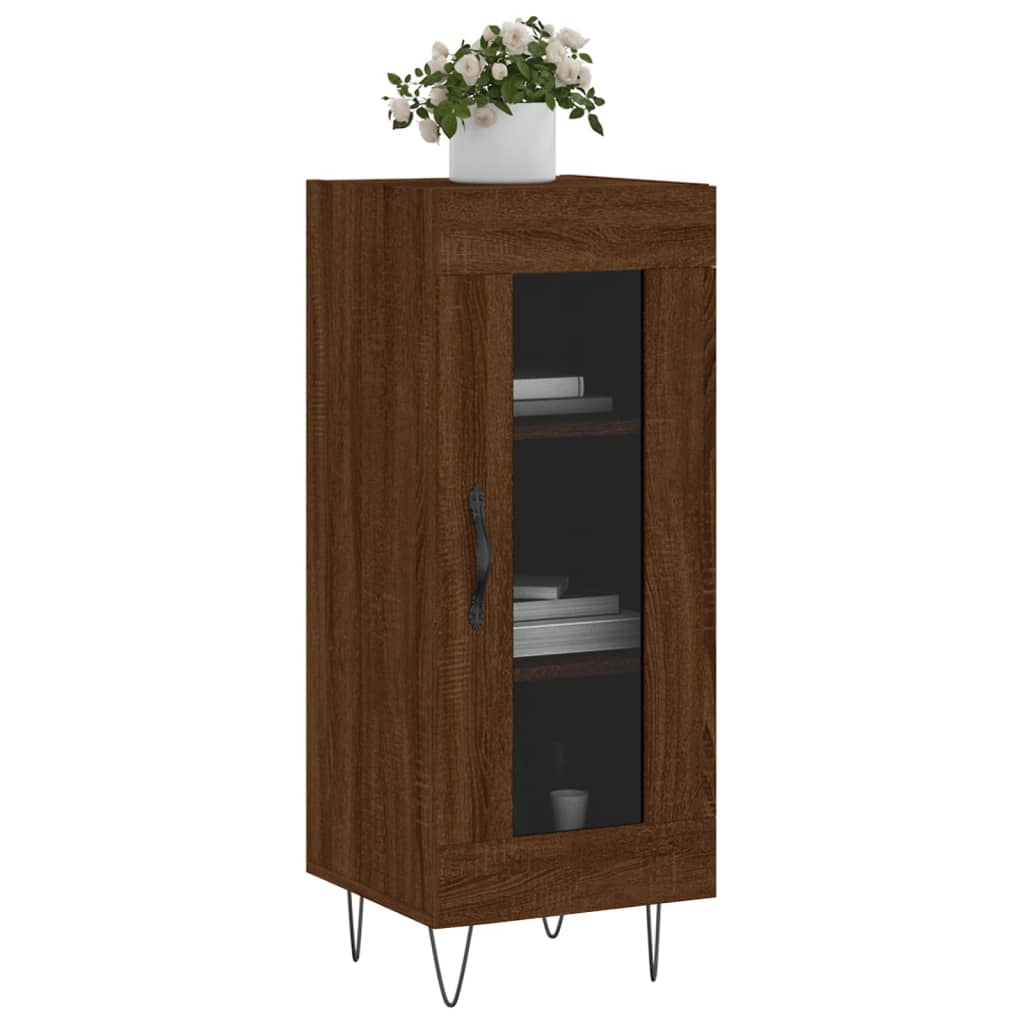 Sideboard Braun Eichen-Optik 34,5x34x90 cm Holzwerkstoff - Pazzar.ch