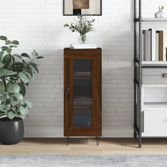 Sideboard Braun Eichen-Optik 34,5x34x90 cm Holzwerkstoff - Pazzar.ch