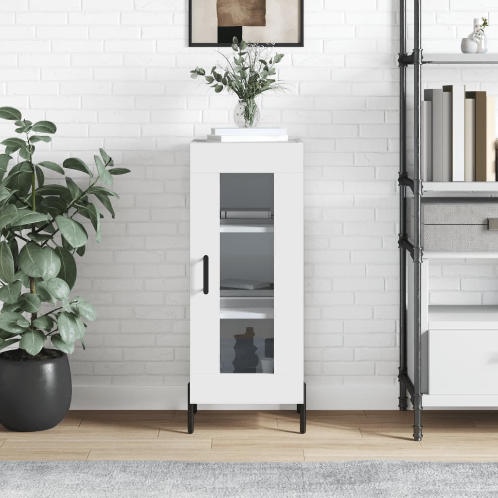 Sideboard Hochglanz-Weiß 34,5x34x90 cm Holzwerkstoff - Pazzar.ch