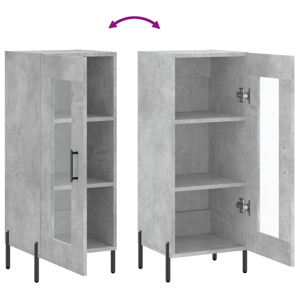 Sideboard Betongrau 34,5x34x90 cm Holzwerkstoff - Pazzar.ch
