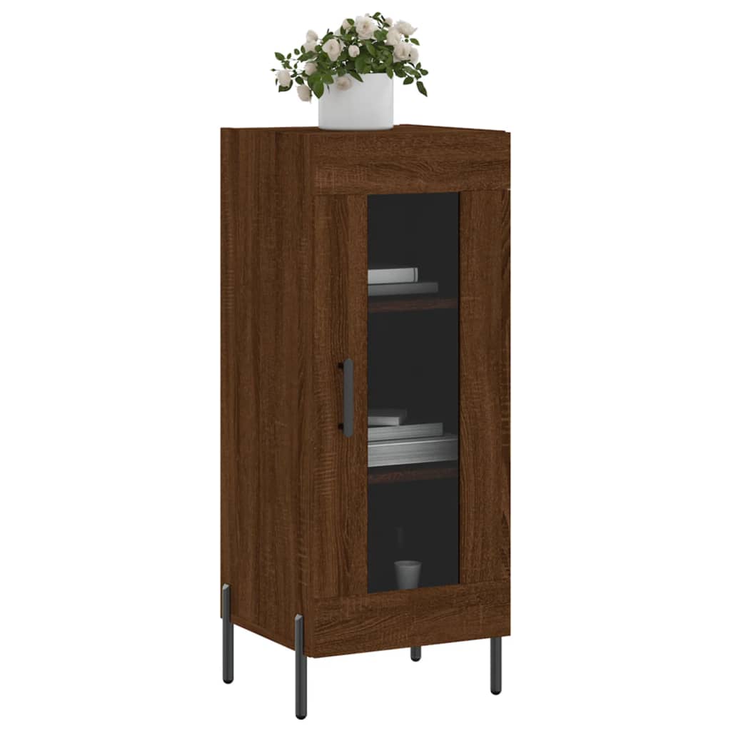 Sideboard Braun Eichen-Optik 34,5x34x90 cm Holzwerkstoff - Pazzar.ch