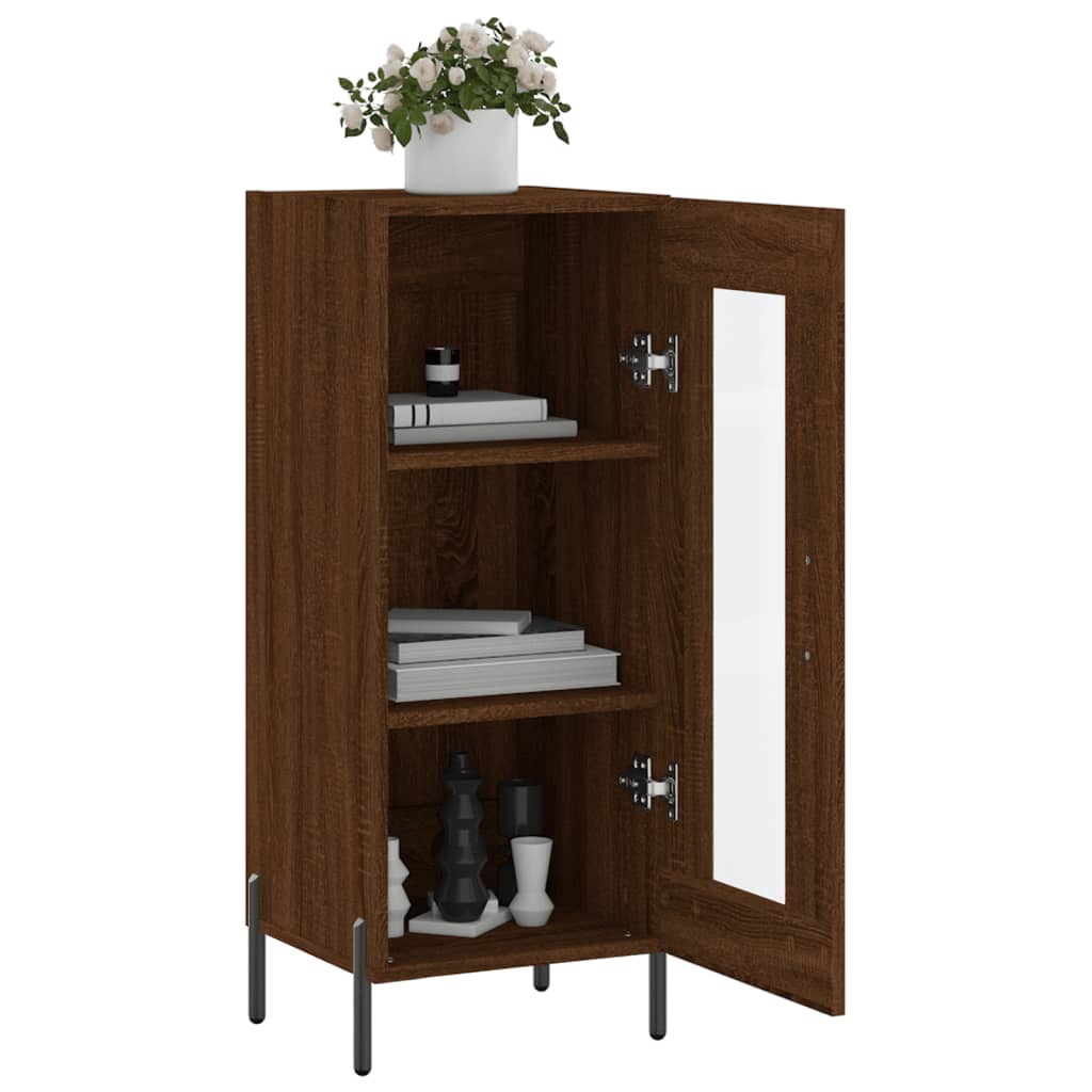 Sideboard Braun Eichen-Optik 34,5x34x90 cm Holzwerkstoff - Pazzar.ch