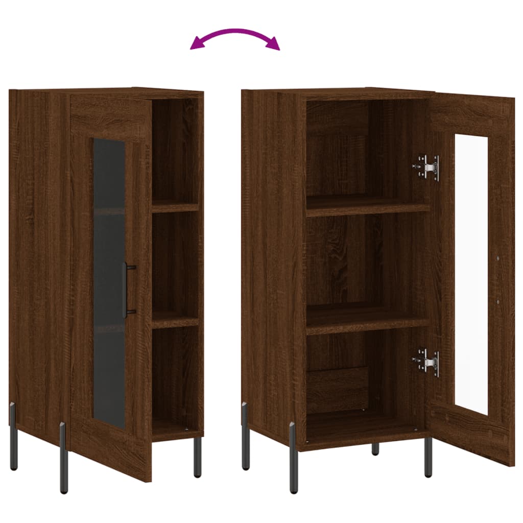 Sideboard Braun Eichen-Optik 34,5x34x90 cm Holzwerkstoff - Pazzar.ch