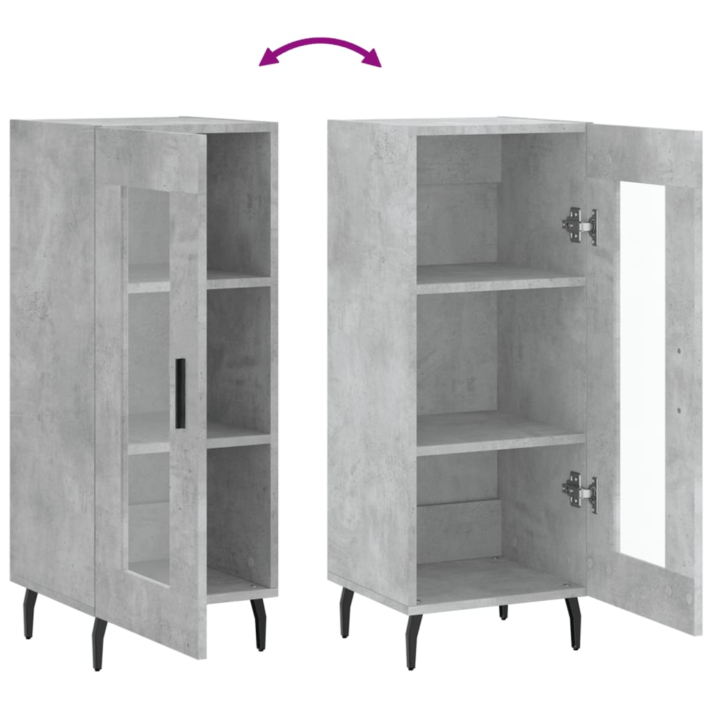 Sideboard Betongrau 34,5x34x90 cm Holzwerkstoff - Pazzar.ch