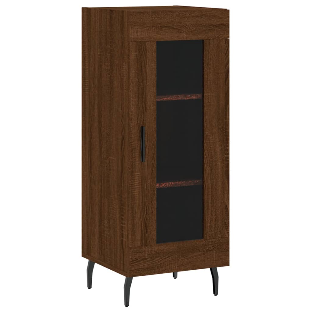 Sideboard Braun Eichen-Optik 34,5x34x90 cm Holzwerkstoff - Pazzar.ch