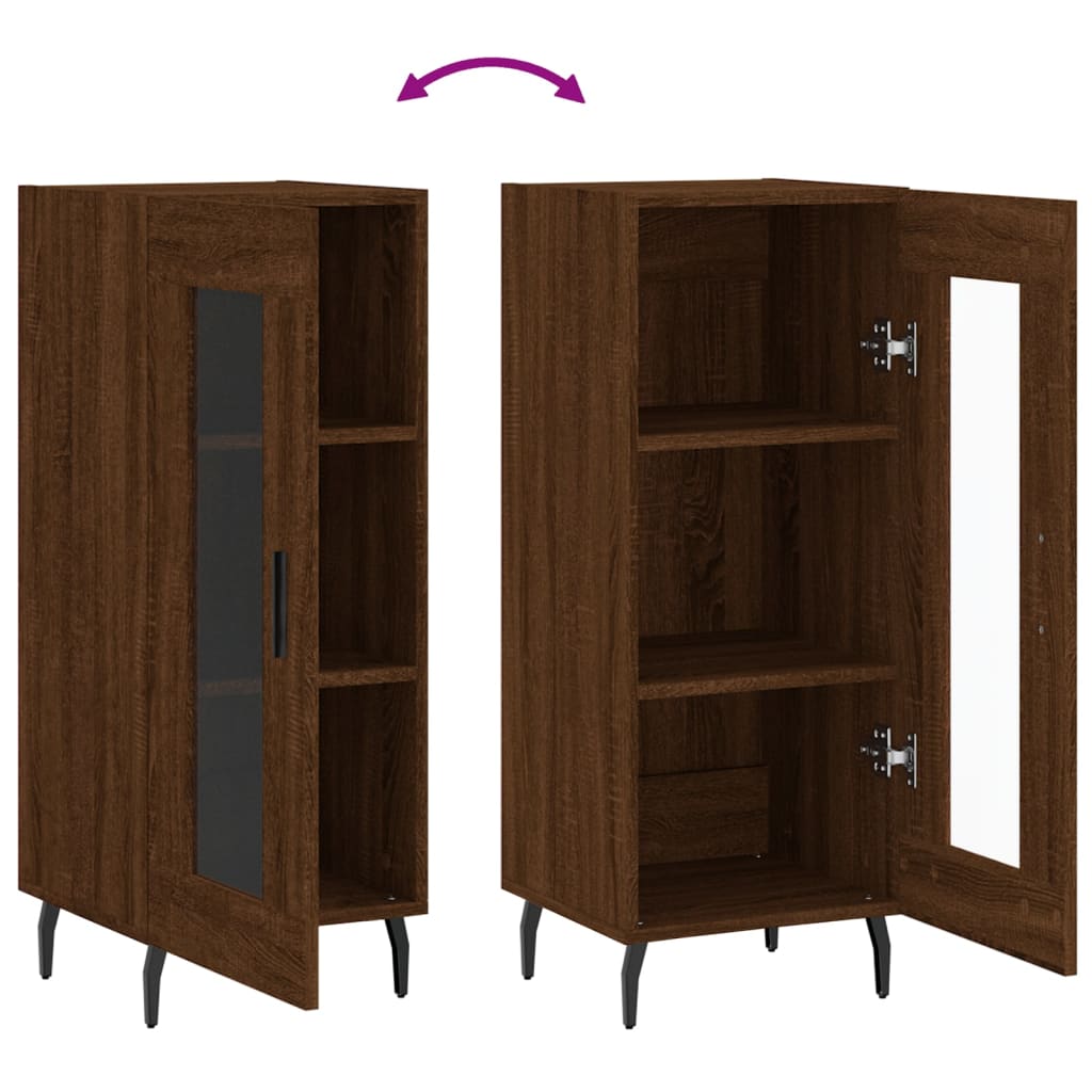 Sideboard Braun Eichen-Optik 34,5x34x90 cm Holzwerkstoff - Pazzar.ch