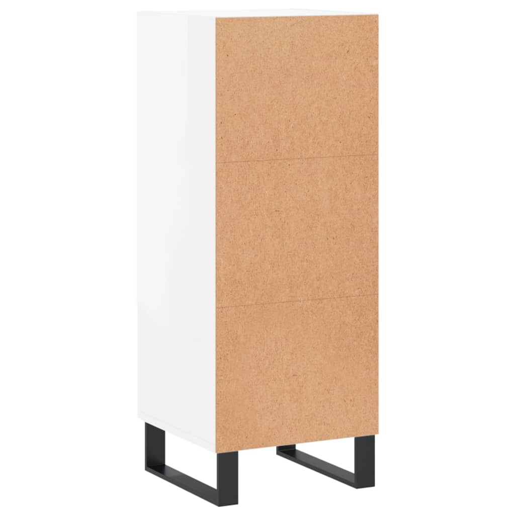 Sideboard Hochglanz-Weiß 34,5x34x90 cm Holzwerkstoff - Pazzar.ch
