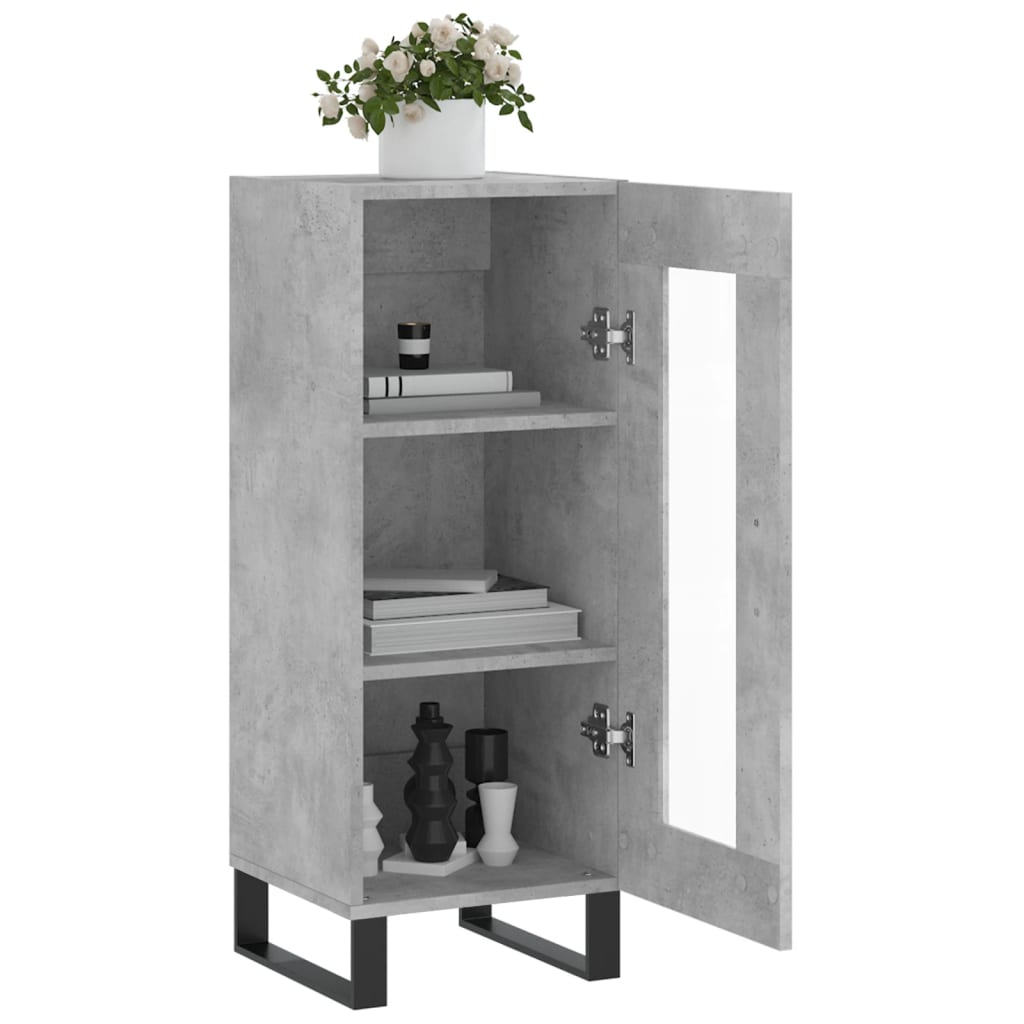 Sideboard Betongrau 34,5x34x90 cm Holzwerkstoff - Pazzar.ch