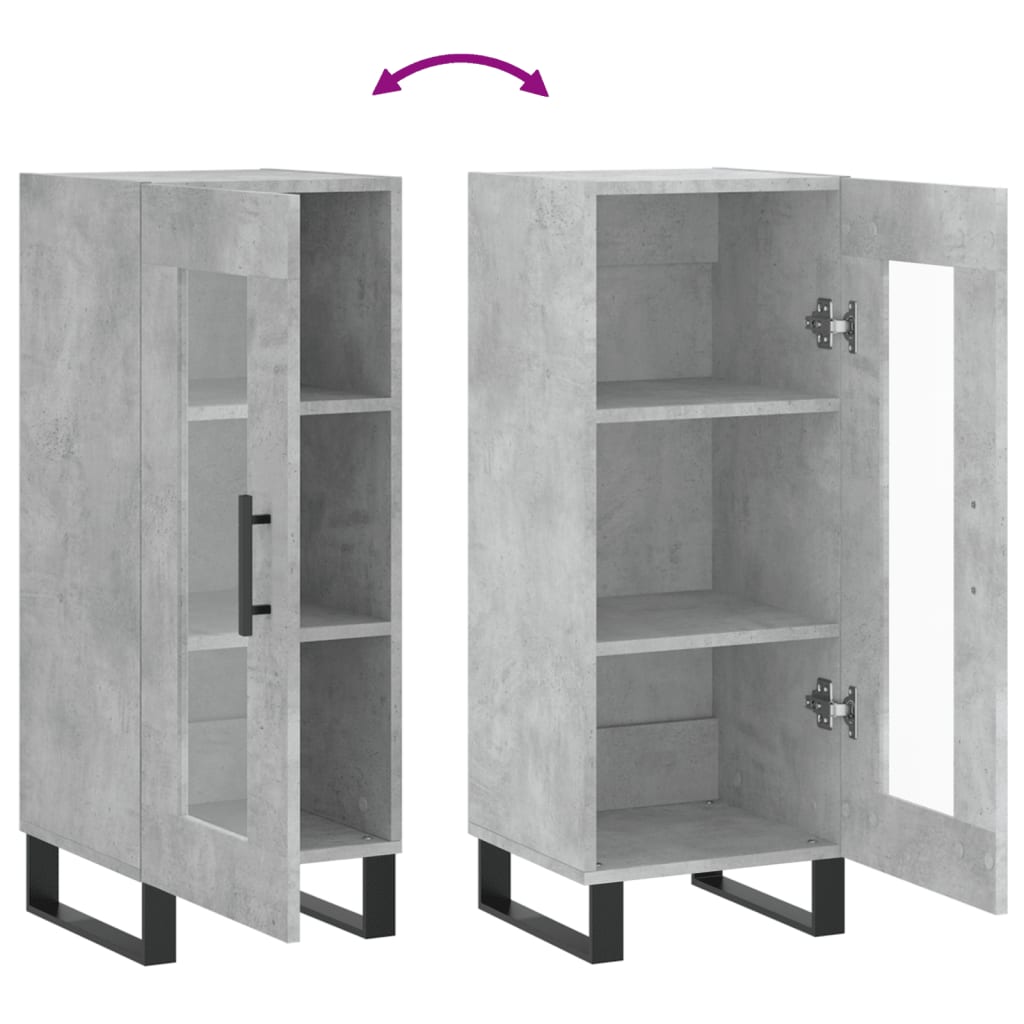 Sideboard Betongrau 34,5x34x90 cm Holzwerkstoff - Pazzar.ch