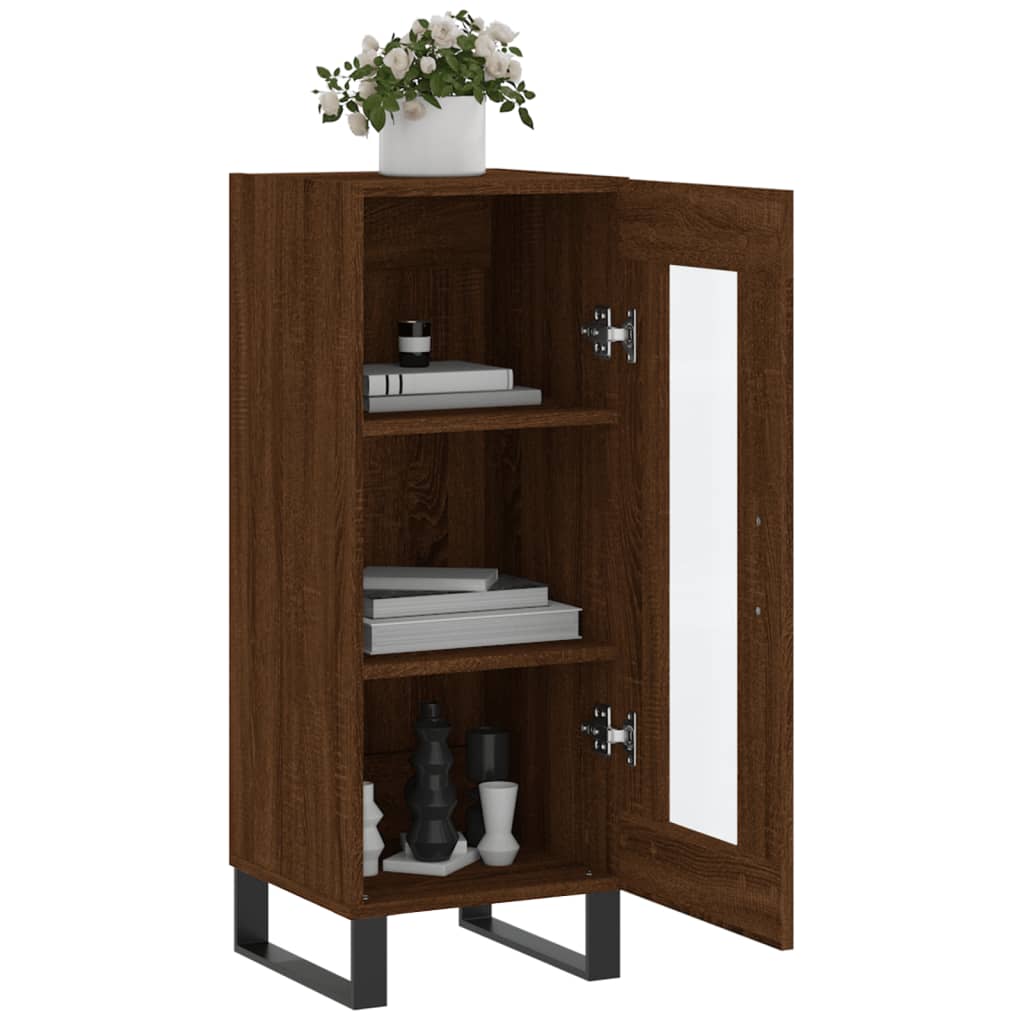 Sideboard Braun Eichen-Optik 34,5x34x90 cm Holzwerkstoff - Pazzar.ch