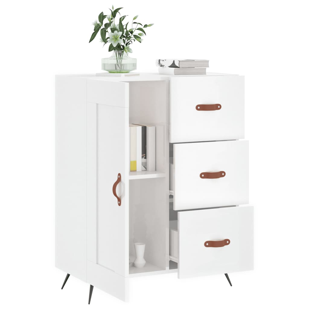 Sideboard Hochglanz-Weiß 69,5x34x90 cm Holzwerkstoff