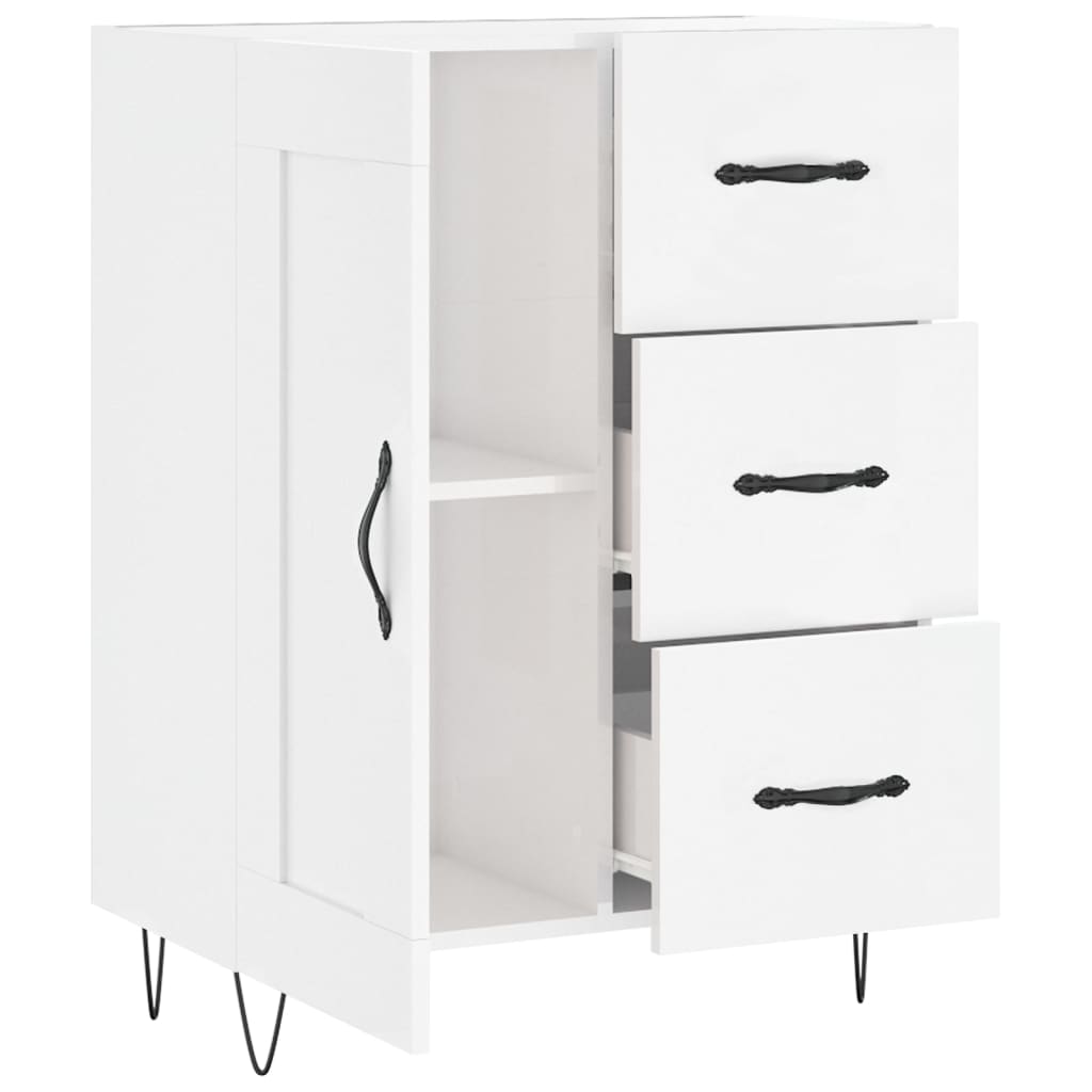 Sideboard Hochglanz-Weiß 69,5x34x90 cm Holzwerkstoff - Pazzar.ch