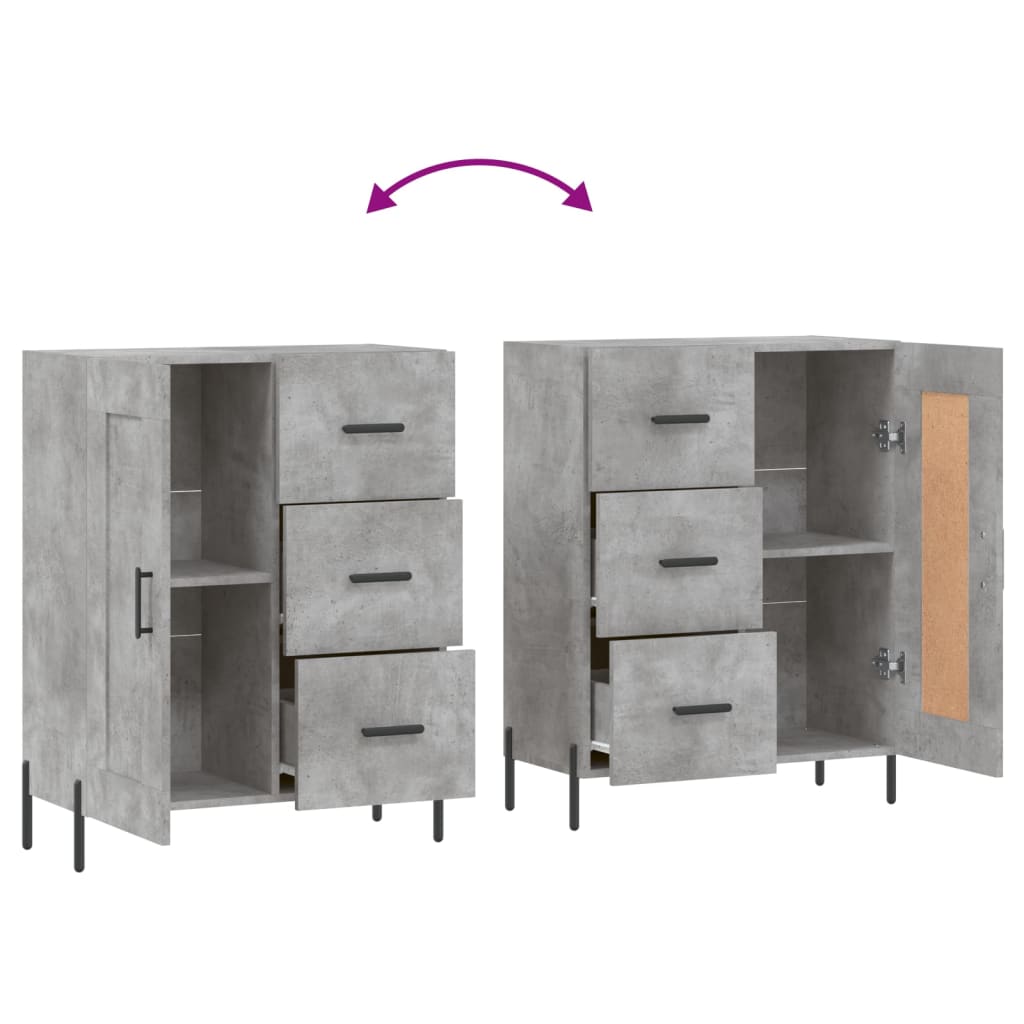 Sideboard Betongrau 69,5x34x90 cm Holzwerkstoff - Pazzar.ch