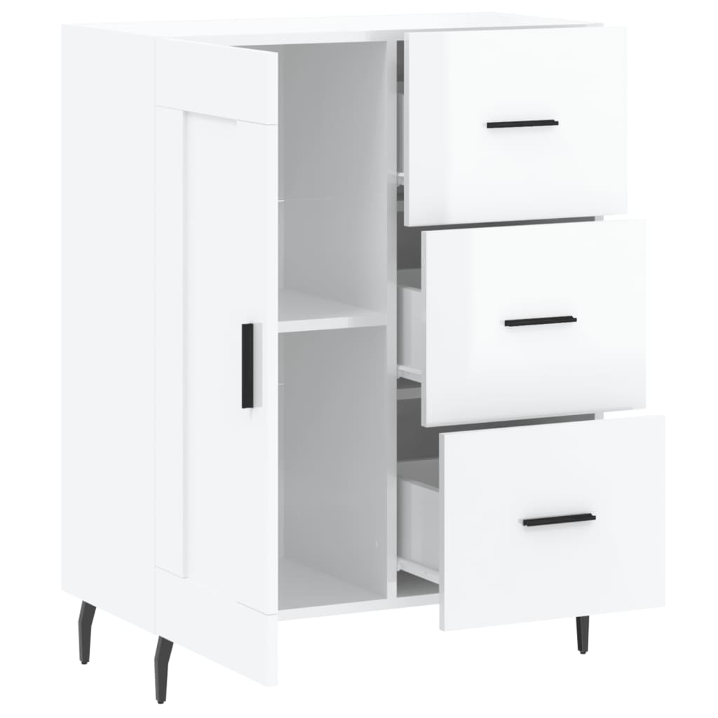 Sideboard Hochglanz-Weiß 69,5x34x90 cm Holzwerkstoff - Pazzar.ch