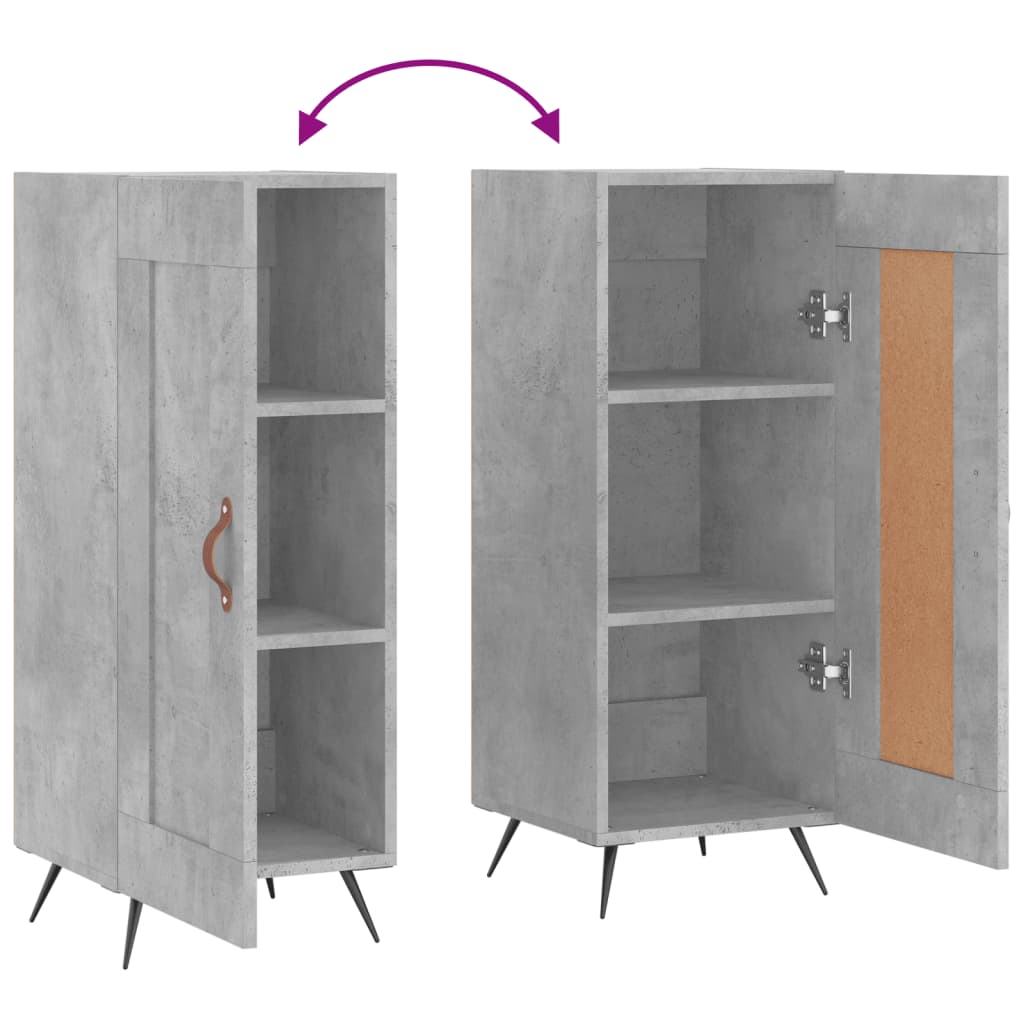 Sideboard Betongrau 34,5x34x90 cm Holzwerkstoff - Pazzar.ch