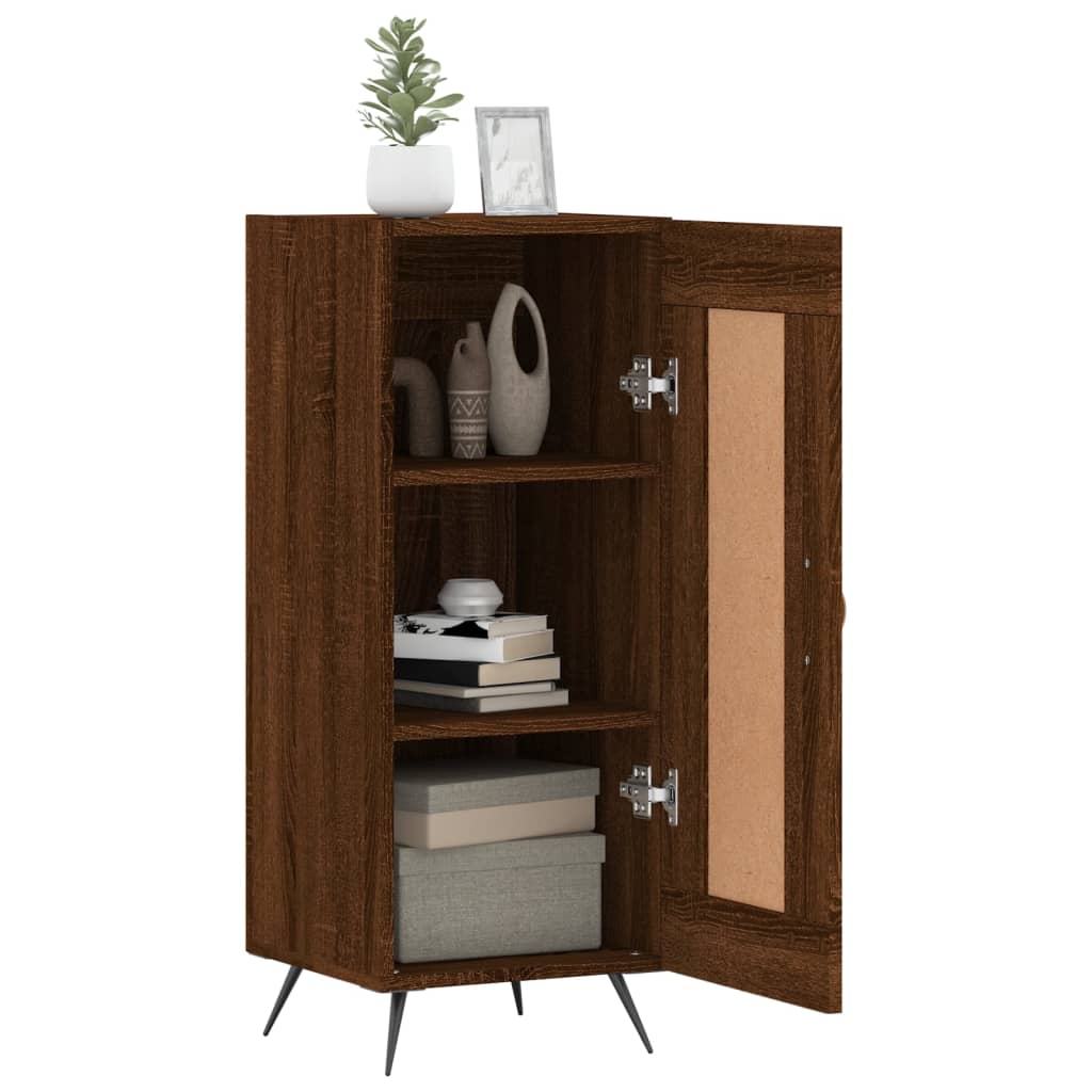 Sideboard Braun Eichen-Optik 34,5x34x90 cm Holzwerkstoff - Pazzar.ch
