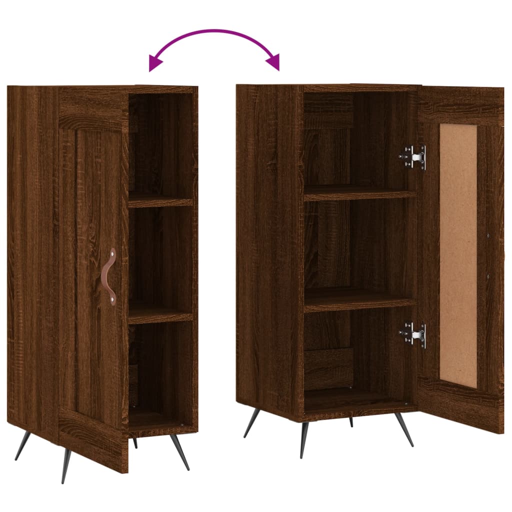 Sideboard Braun Eichen-Optik 34,5x34x90 cm Holzwerkstoff - Pazzar.ch