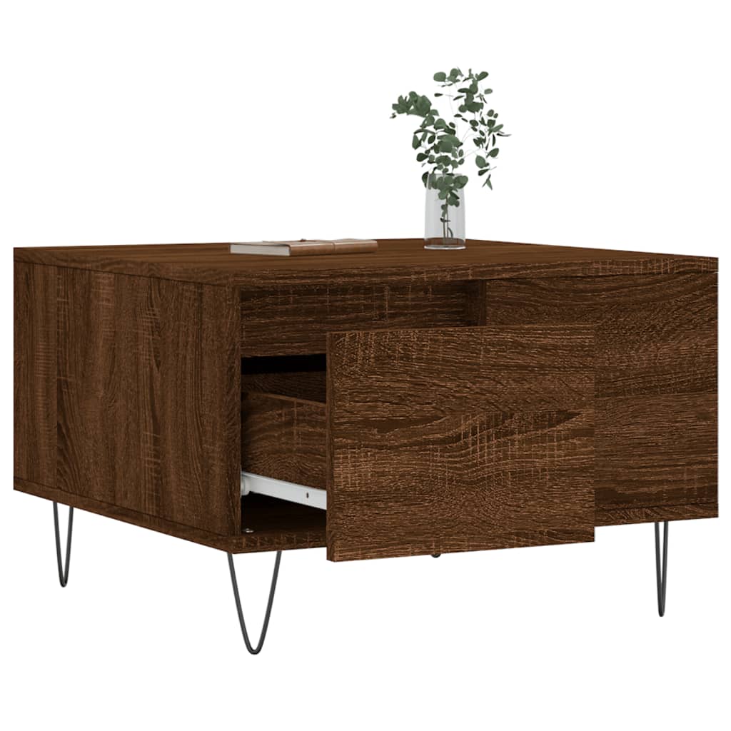 Couchtisch Braun Eichen-Optik 55x55x36,5 cm Holzwerkstoff - Pazzar.ch