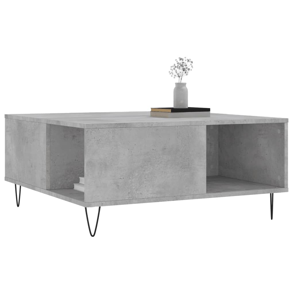 Couchtisch Betongrau 80x80x36,5 cm Holzwerkstoff - Pazzar.ch