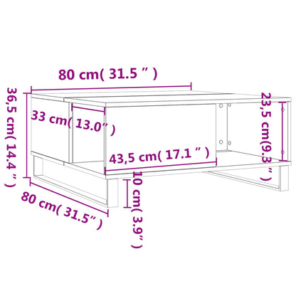 Couchtisch Räuchereiche 80x80x36,5 cm Holzwerkstoff - Pazzar.ch