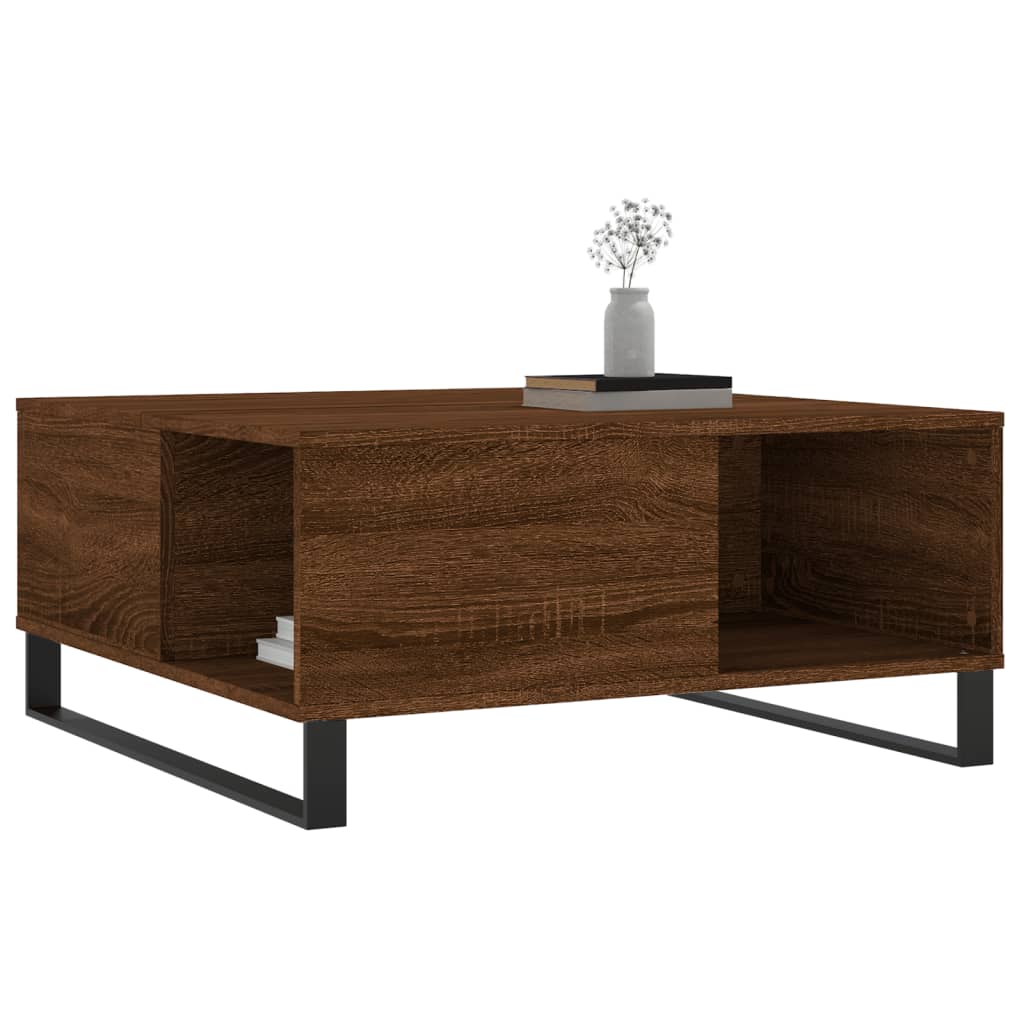 Couchtisch Braun Eichen-Optik 80x80x36,5 cm Holzwerkstoff - Pazzar.ch
