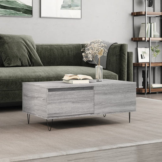 Couchtisch Grau Sonoma 90x50x36,5 cm Holzwerkstoff - Pazzar.ch
