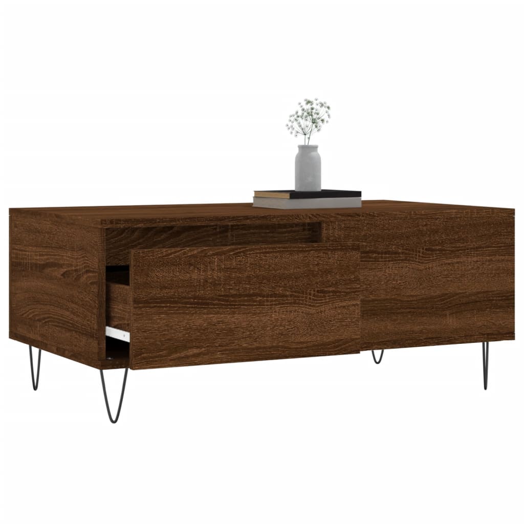 Couchtisch Braun Eichen-Optik 90x50x36,5 cm Holzwerkstoff - Pazzar.ch